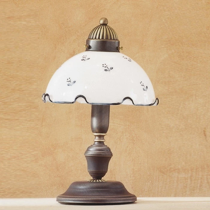 Kolarz Tischleuchte Nonna, Glas 32 cm mit blauen Blumen 3 Kolarz Tischleuchte Nonna, Glas 32 cm mit blauen Blumen