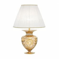 Kolarz@ Tischleuchte Anfora in Aqua Champagne, Höhe 65cm