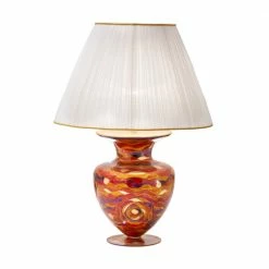Kolarz® Tischleuchte Anfora in Aqua Red/ Gold 90cm