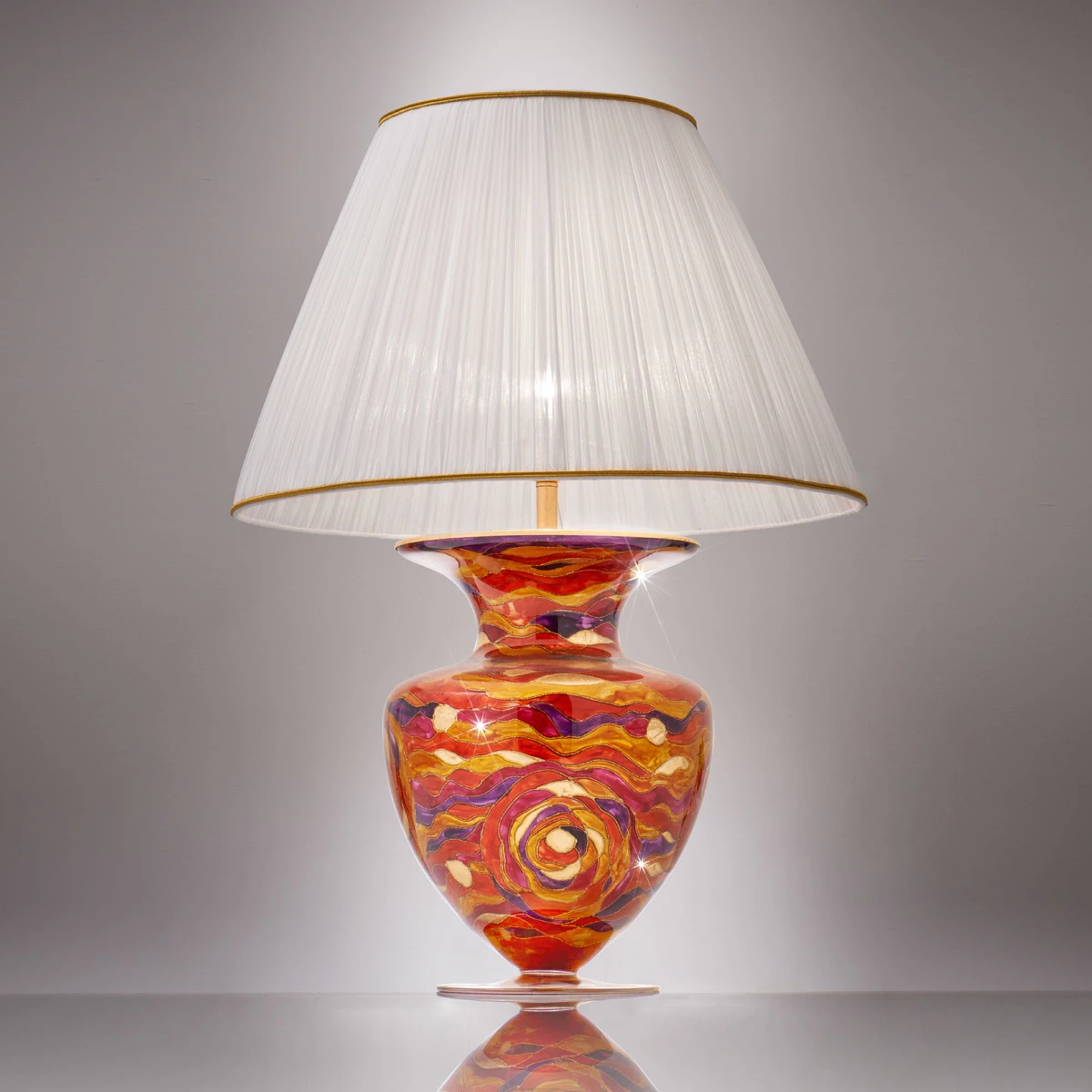 Kolarz® Tischleuchte Anfora in Aqua Red/ Gold 90cm 5 Kolarz® Tischleuchte Anfora in Aqua Red/ Gold 90cm – Bild 3