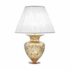 Kolarz® Tischleuchte Anfora in Medici Silver, Höhe 65cm