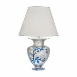 Kolarz® Tischleuchte Anfora in Primavera Silver, Höhe 65cm