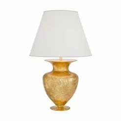 Kolarz® Tischleuchte Anfora in Toscana Gold/White, Höhe 90cm