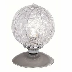 Paul Neuhaus Kugel-Tischleuchte mit Touchdimmer - Drahtgeflecht