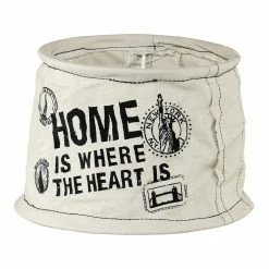 EGLO Lampenschirm aus Leinen in sandfarben - Schriftzug in Grau - Höhe 14 cm - Durchmesser 20 cm