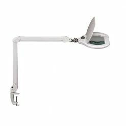 Jakob Maul LED Lupenleuchte, Klemmfuß, weiß, inkl. Dimmer, verstellbar, LED 17 W