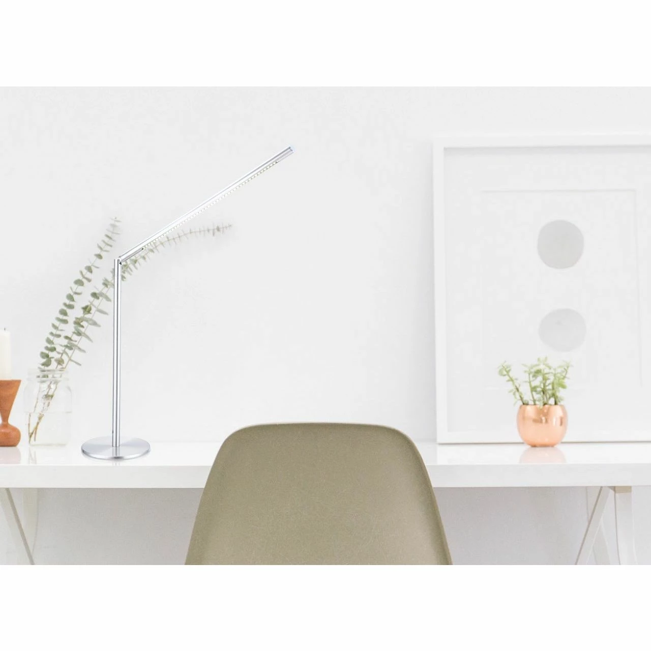 GLOBO LED Tischleuchte aus Acryl matt nur mit Gelenk Kabel 15m Tischlampe nickel Schalter 5 GLOBO LED Tischleuchte aus Acryl matt nur mit Gelenk Kabel 15m Tischlampe nickel Schalter – Bild 3