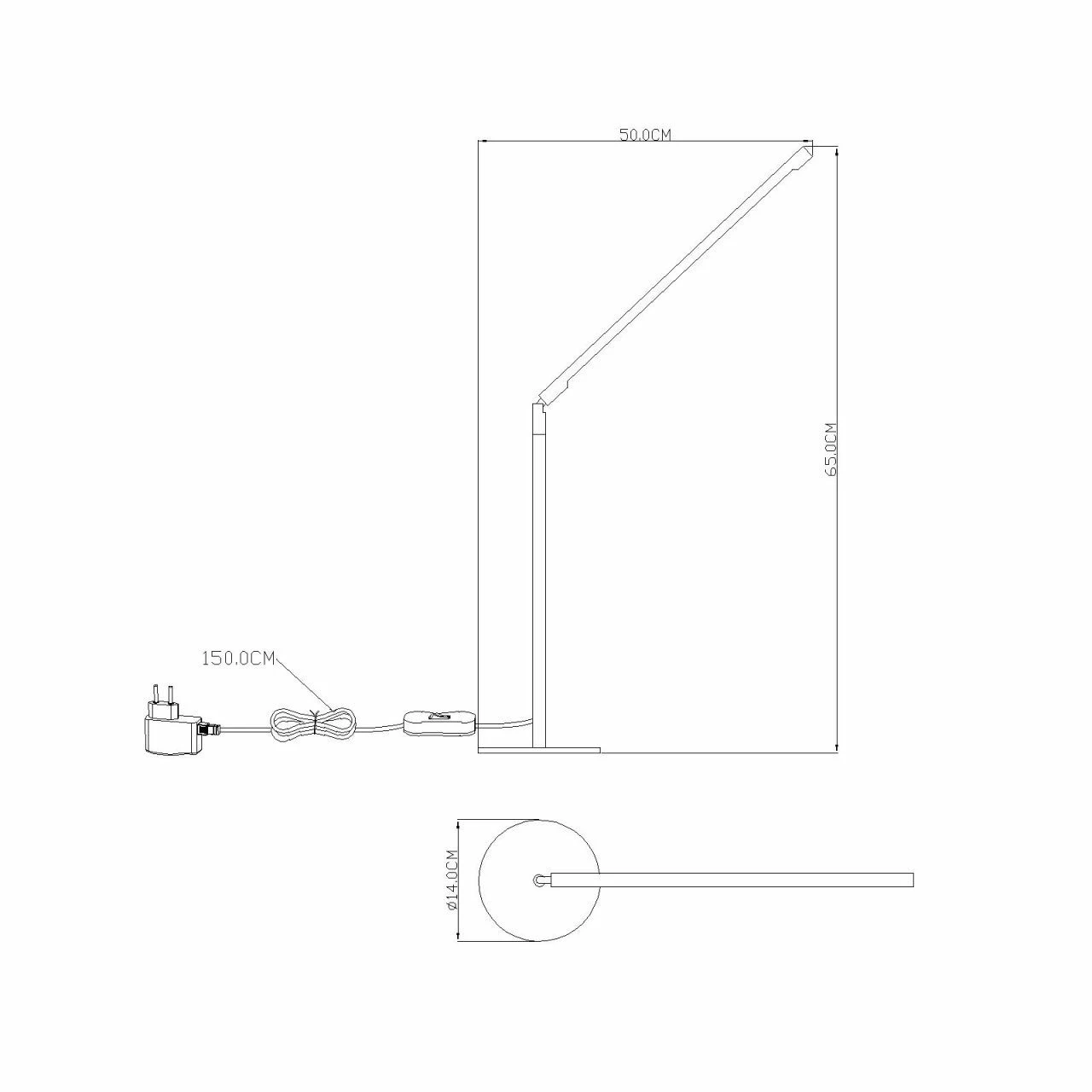 GLOBO LED Tischleuchte aus Acryl matt nur mit Gelenk Kabel 15m Tischlampe nickel Schalter 4 GLOBO LED Tischleuchte aus Acryl matt nur mit Gelenk Kabel 15m Tischlampe nickel Schalter – Bild 2