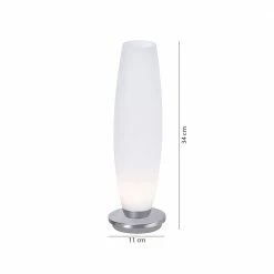 Paul Neuhaus LED Tischleuchte dimmbar warmweiß, G9 3 Watt, oval 11 cm x 33 cm, Opalglas Stahl silber -Tischleuchten Verkäufe led tischleuchte dimmbar warmwei 4027 554 paulneuhaus 402755