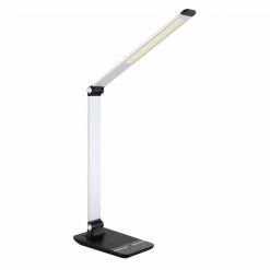 GLOBO LED Tischleuchte Lampe mit Sensor CCT-LichtfarbsteuerungWireless charging USB Anschluss Gesten-Dimmer Tischlampe silberfarben und schwarz