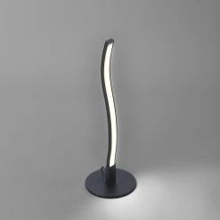 Leuchten Direkt LED Tischleuchte Wave, schwarz, Schnurschalter, warmweiß, modern, Design