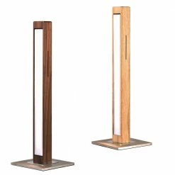 HerzBlut LED Tischleuchte, Massivholz, Asteiche o. Nussbaum, H= 46cm, dimmbar