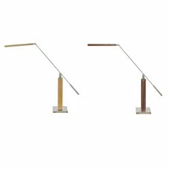 HerzBlut LED Tischleuchte, Massivholz, Asteiche o. Nussbaum, Tastdimmer