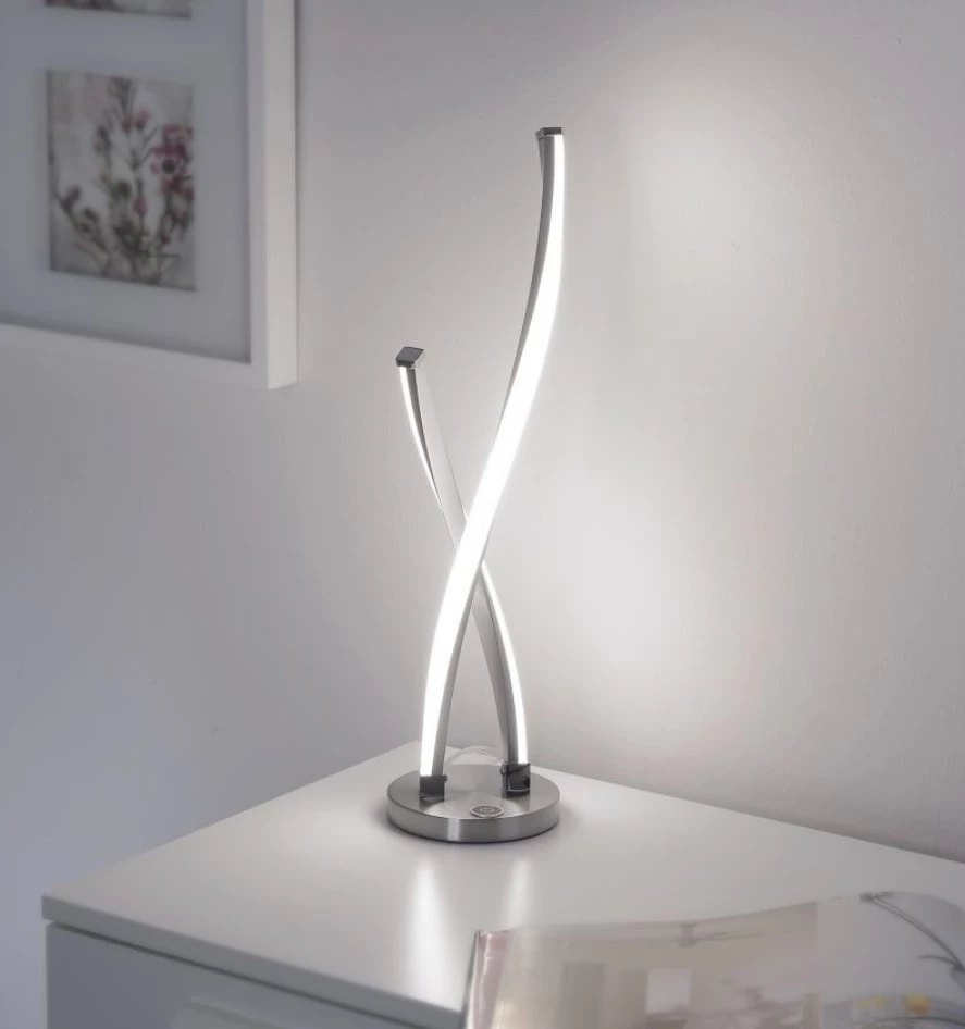 Paul Neuhaus LED Tischleuchte, Stahl- o. Goldfarbig, Touchdimmer, warmweiß 4 Paul Neuhaus LED Tischleuchte, Stahl- o. Goldfarbig, Touchdimmer, warmweiß – Bild 2