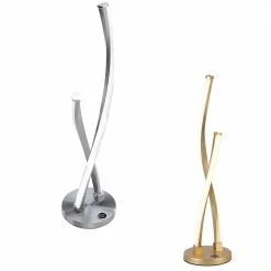 Paul Neuhaus LED Tischleuchte, Stahl- o. Goldfarbig, Touchdimmer, warmweiß