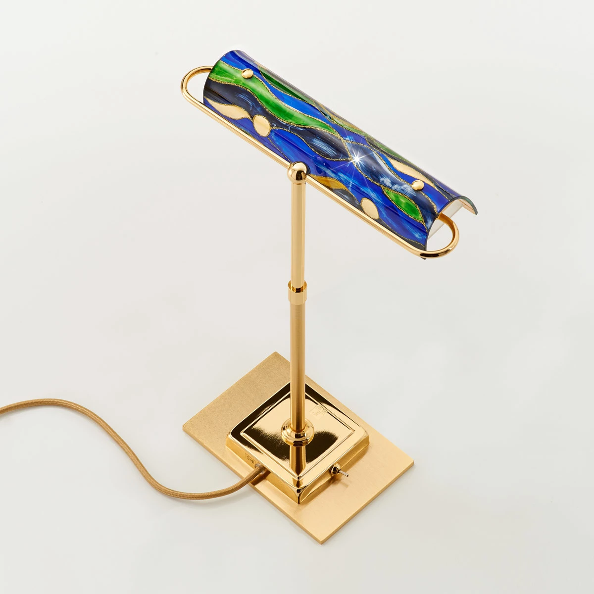 Kolarz LED-Schreibtischleuchte Bankers, Dekor Aqua Blue, verstellbar 5 Kolarz LED-Schreibtischleuchte Bankers, Dekor Aqua Blue, verstellbar – Bild 3