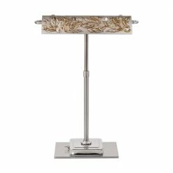 Kolarz LED-Schreibtischleuchte Bankers, Dekor Libertà Silver Antique, Chrom