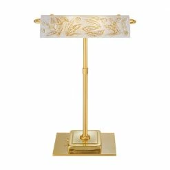 Kolarz LED-Schreibtischleuchte Bankers, Dekor Libertá White Antique