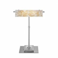 Kolarz LED-Schreibtischleuchte Bankers, Dekor Libertà White Antique, Chrom
