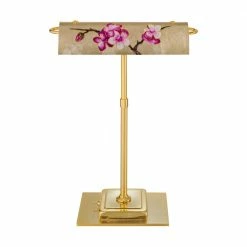 Kolarz LED-Schreibtischleuchte Bankers, Dekor Primavera Gold, ausrichtbar
