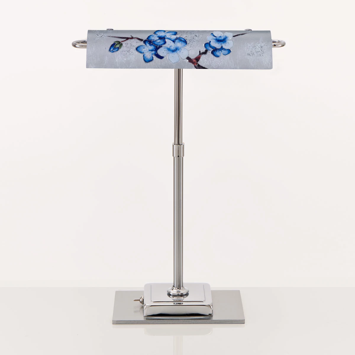 Kolarz LED-Schreibtischleuchte Bankers, Dekor Primavera Silver, Chrom 4 Kolarz LED-Schreibtischleuchte Bankers, Dekor Primavera Silver, Chrom – Bild 2