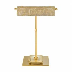 Kolarz LED-Schreibtischleuchte Bankers, Dekor Toscana Gold White, schwenkbar