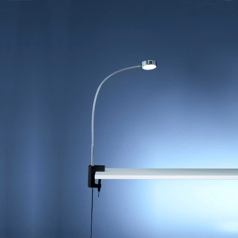 Böhmer Leuchten LED- Tischklemmleuchte in Chrom mit warmweißem Licht 3 Böhmer Leuchten LED- Tischklemmleuchte in Chrom mit warmweißem Licht