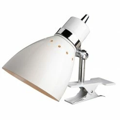 Steinhauer Leuchtenserie im Retrodesign - Kleine Klemmleuchte - Stahl - Weiss