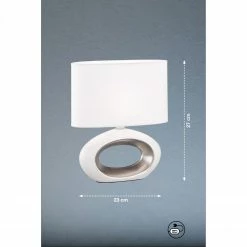 Fischer & Honsel ovale E14 Tischleuchte mit Stoffschirm aus Keramik chrom abgesetzter Ring in 2 Größen 8 Fischer & Honsel ovale E14 Tischleuchte mit Stoffschirm aus Keramik chrom abgesetzter Ring in 2 Größen -Tischleuchten Verkäufe ovale e14 tischleuchte mit 50447V fischerhonsel 50447