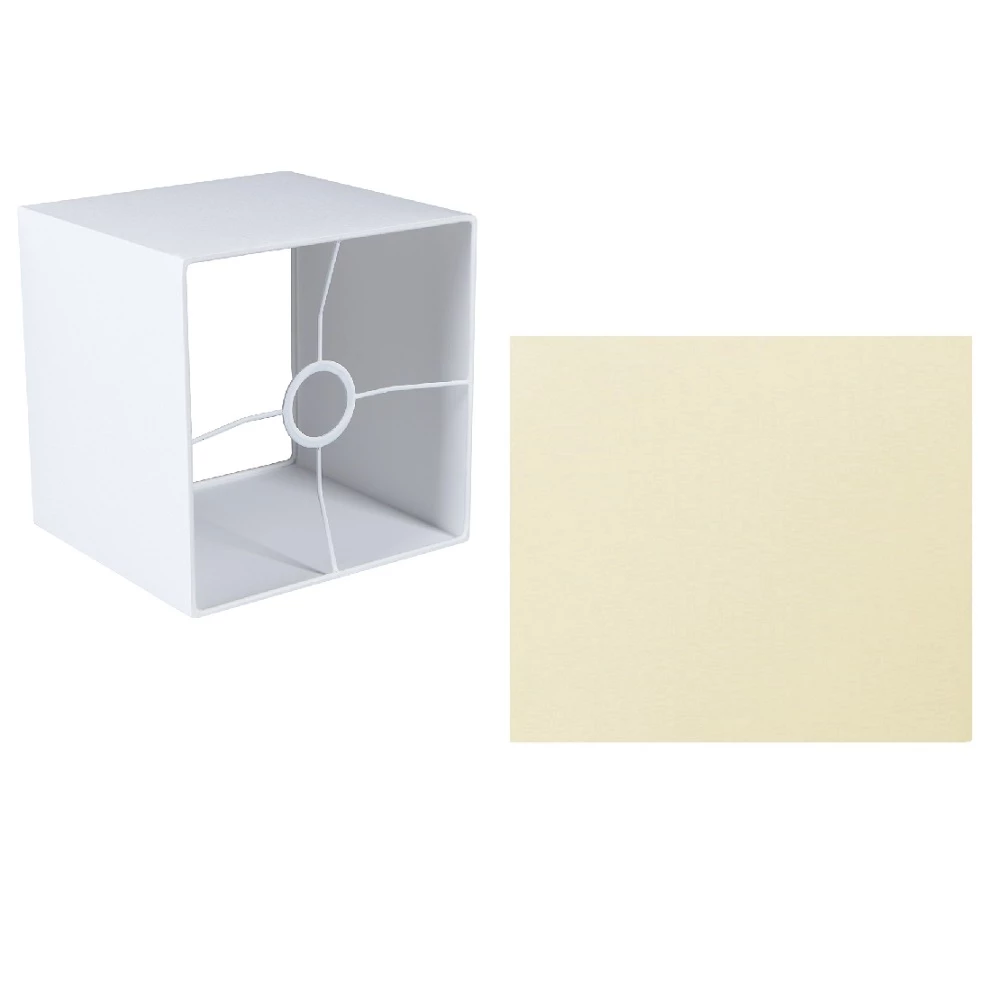 URBAN Quadratischer Lampenschirm E27 Fassung creme oder weiß 3 URBAN Quadratischer Lampenschirm E27 Fassung creme oder weiß