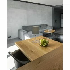 GLOBO runde E14 Tischleuchte aus Stoff Kabel: 120m Tischlampe grau mit Schalter ø 12 cm -Tischleuchten Verkäufe runde e14 tischleuchte aus 24639DGam1280x1280 globo 24639dg