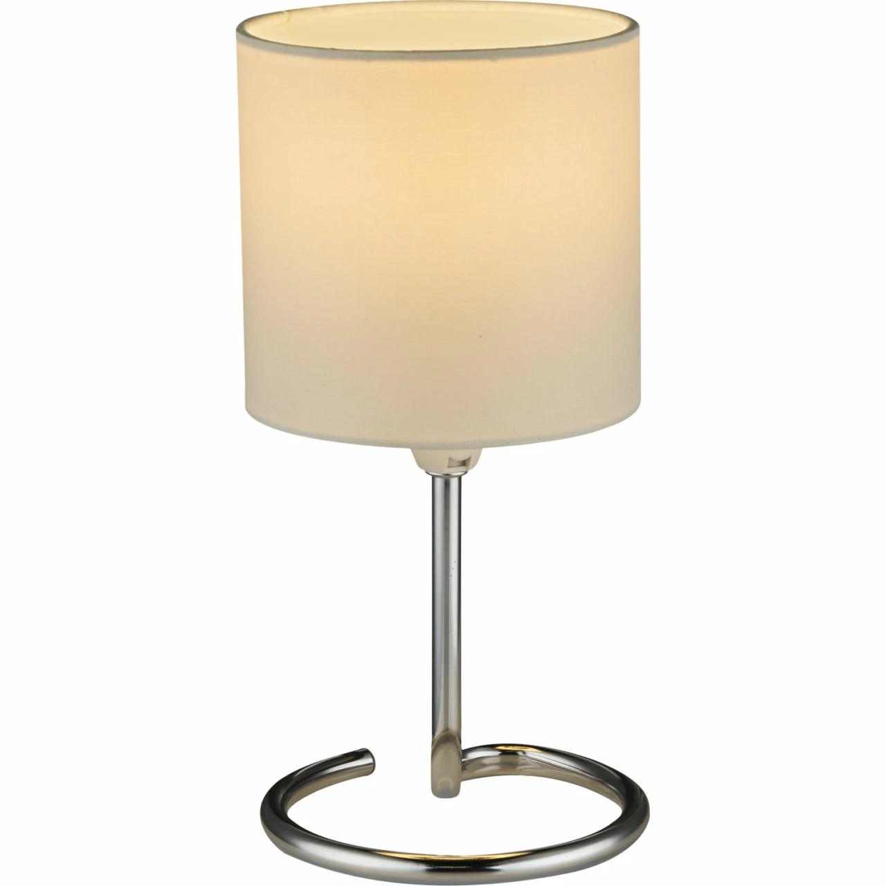 GLOBO runde E14 Tischleuchte aus Stoff Kabel: 120m Tischlampe weiß mit Schalter ø 12 cm 4 GLOBO runde E14 Tischleuchte aus Stoff Kabel: 120m Tischlampe weiß mit Schalter ø 12 cm – Bild 2