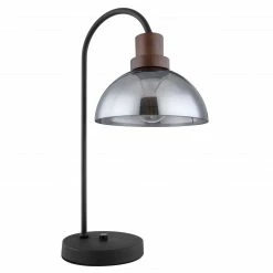 GLOBO runde E27 Tischleuchte aus Holz und Glas matt 1 Rohr gebogenEiche Tischlampe rauch mit Schalter -Tischleuchten Verkäufe runde e27 tischleuchte aus 15562Tb1280x1280 globo 15562t