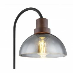 GLOBO runde E27 Tischleuchte aus Holz und Glas matt 1 Rohr gebogenEiche Tischlampe rauch mit Schalter -Tischleuchten Verkäufe runde e27 tischleuchte aus 15562Te1280x1280 globo 15562t