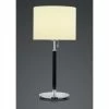 B-Leuchten runde E27 Tischleuchte mit Stoffschirm Tischlampe schwarz und chrom mit Schalter ø 25 cm