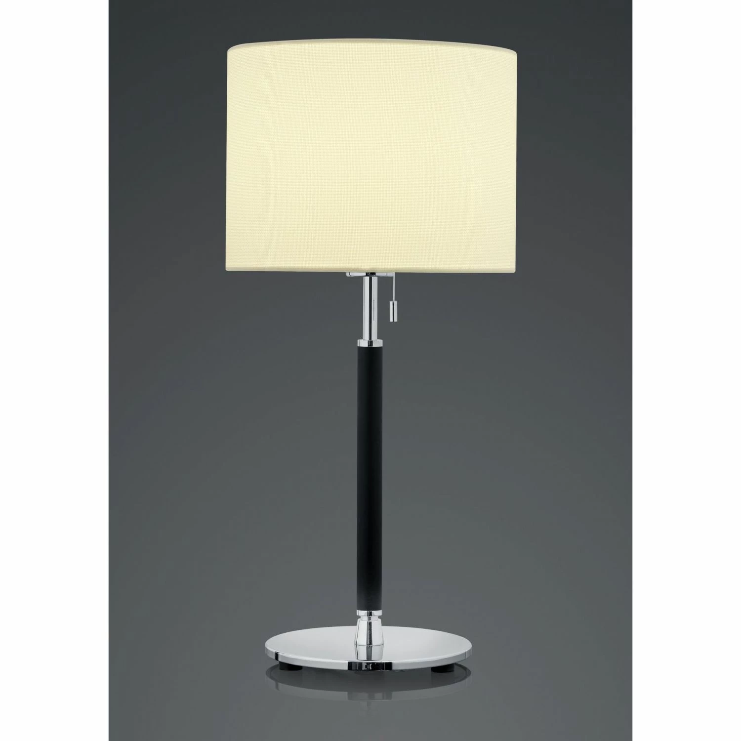 B-Leuchten runde E27 Tischleuchte mit Stoffschirm Tischlampe schwarz und chrom mit Schalter ø 25 cm 3 B-Leuchten runde E27 Tischleuchte mit Stoffschirm Tischlampe schwarz und chrom mit Schalter ø 25 cm