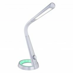 GLOBO runde LED Tischleuchte Lampe mit Sensor CCT-Lichtfarbsteuerung er Sockel 1 Flexo-Arm Flexo USB Charger Nachtlicht RGB 3000-6300K automatischem Farbwechsel Tischlampe silberfarben und weiß -Tischleuchten Verkäufe runde led tischleuchte lampe 58376Si1280x1280 globo 58376s