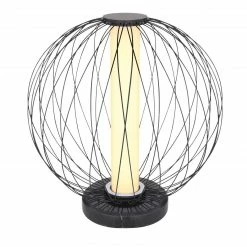 GLOBO runde LED Tischleuchte matt und skandinavische Kugel aus Käfigleuchte LED-Stab innen schwarzes Kabel Tischlampe schwarz und mit Schalter ø 33 cm -Tischleuchten Verkäufe runde led tischleuchte matt 15608TaVersion21280x1280 globo 15608t