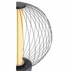 GLOBO runde LED Tischleuchte matt und skandinavische Kugel aus Käfigleuchte LED-Stab innen schwarzes Kabel Tischlampe schwarz und mit Schalter ø 33 cm -Tischleuchten Verkäufe runde led tischleuchte matt 15608Te1280x1280 globo 15608t