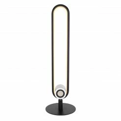 GLOBO runde LED Tischleuchte matt Sockeloben oval mit 5W Lautsprecher Tischlampe schwarz und Schalter ø 15 cm -Tischleuchten Verkäufe runde led tischleuchte matt 58007TLc1280x1280 globo 58007tl