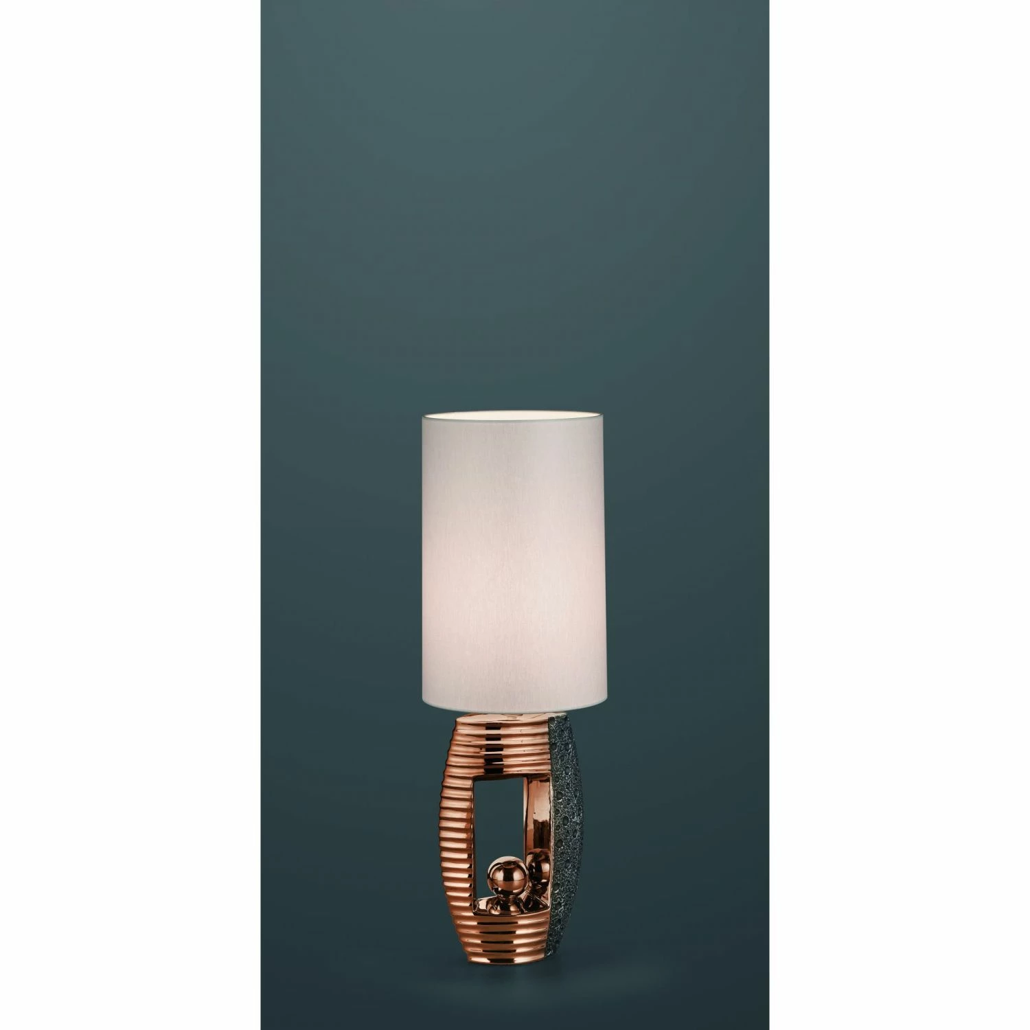 B-Leuchten runde Tischleuchte mit Stoffschirm Tischlampe Gold und braun mit Schalter ø 22 cm 3 B-Leuchten runde Tischleuchte mit Stoffschirm Tischlampe Gold und braun mit Schalter ø 22 cm