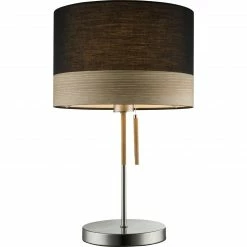 GLOBO Tischleuchte Ø 40cm Chipsy mit Holzfurnier mit Zugschalter -Tischleuchten Verkäufe schwarze tischleuchte 40cm 15222T1d1280x1280 globo 15222t1