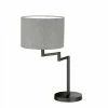 Fischer & Honsel schwenkbare E27 Tischleuchte mit Stoffschirm runde Tischlampe schwarz grau mit Schalter ø 30 x 55,50 cm -Tischleuchten Verkäufe schwenkbare e27 tischleuchte mit 50575w fischerhonsel 50575
