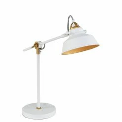 Steinhauer Schwenkbare Tischleuchte Mexlite weiß/gold