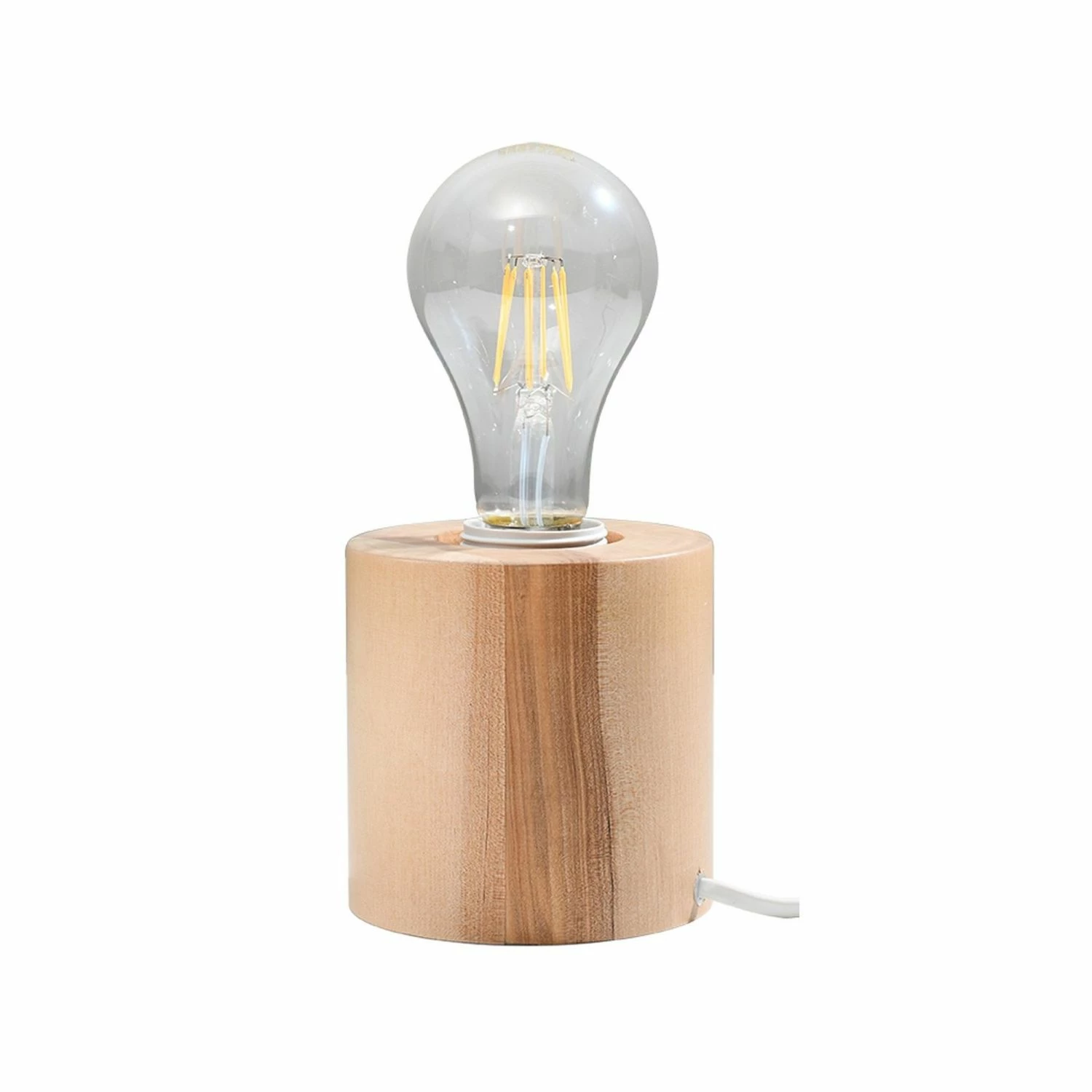 Sollux skandinavische zylindrische E27 Tischleuchte aus Holz Glühbirnen Tischlampe ideal für Filament-Leuchtmittel 10 cm 5 Sollux skandinavische zylindrische E27 Tischleuchte aus Holz Glühbirnen Tischlampe ideal für Filament-Leuchtmittel 10 cm – Bild 3