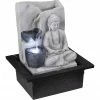 GLOBO Tischbrunnen, LED Dekolicht, Buddha, grau, H 25,5 cm, inkl. Pumpe -Tischleuchten Verkäufe tischbrunnenled dekolichtbuddhagrau25cminklpumpe 93019b1280x1280 globo 93019
