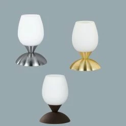 Reality Tischlampe aus Glas mit Touchdimmer in verschiedenen Färbungen