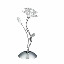 Searchlight Tischleuchte Bellis mit schmuckvollem Glas in Chrom