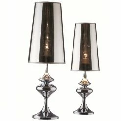 Ideal Lux Tischleuchte in chrom mit transparentem Schirm, in 2 Größen wählbar 7 Ideal Lux Tischleuchte in chrom mit transparentem Schirm, in 2 Größen wählbar -Tischleuchten Verkäufe tischleuchte chrom mit transparentem 58264 ideallux