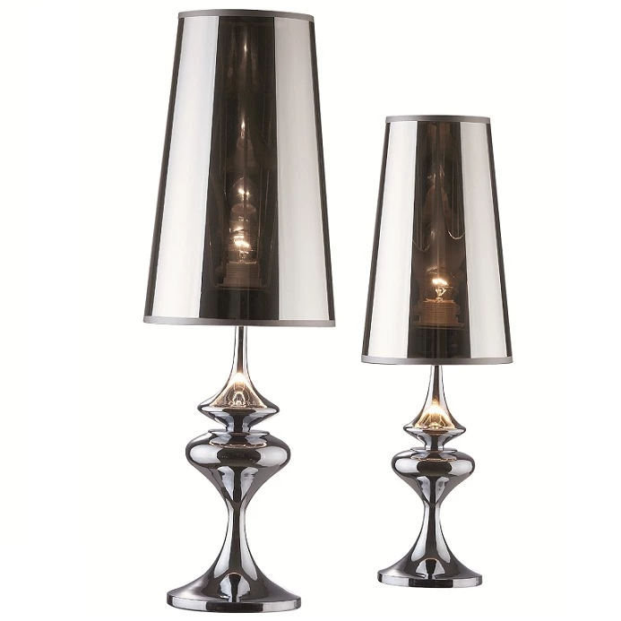 Ideal Lux Tischleuchte in chrom mit transparentem Schirm, in 2 Größen wählbar 4 Ideal Lux Tischleuchte in chrom mit transparentem Schirm, in 2 Größen wählbar – Bild 2